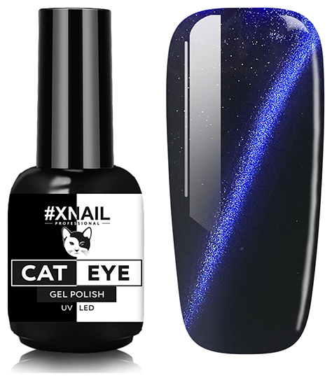 Гель лак XNAIL PROFESSIONAL Cat Eye кошачий глаз, магнитный, камуфлирующий, для дизайна ногтей, 10 мл, № 30