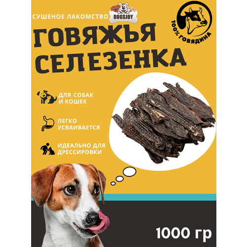 Dogsjoy Сушеная говяжья селезенка 1000 гр для собак всех пород