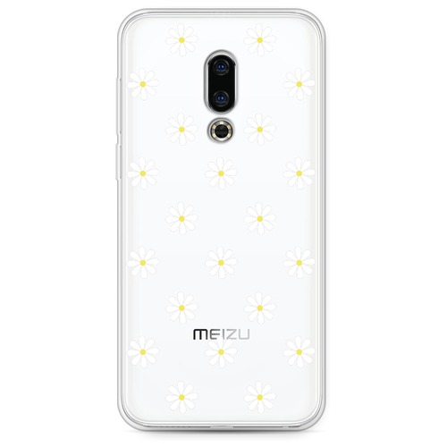 Силиконовый чехол на Meizu 16th / Мейзу 16th Маленькие ромашки, прозрачный силиконовый чехол на meizu 16th мейзу 16th мышка прозрачный