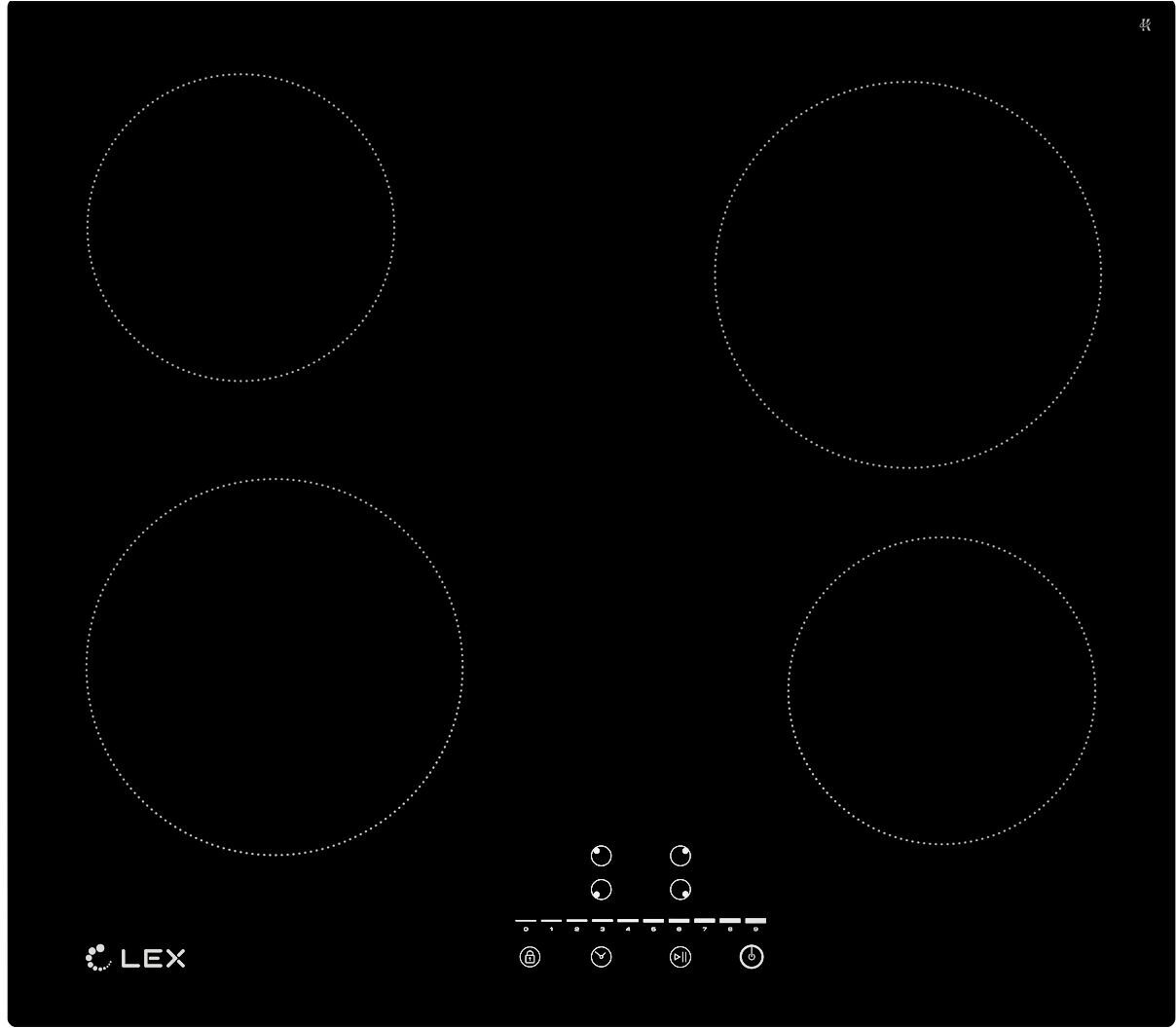 Варочная панель электрическая LEX EVH 640-1 BL, Hi-Light, черный