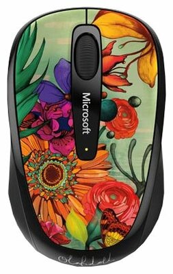 Беспроводная компактная мышь Microsoft Wireless Mobile Mouse 3500 Artist Edition Linn Olofsdotter 2 Orange-Black USB