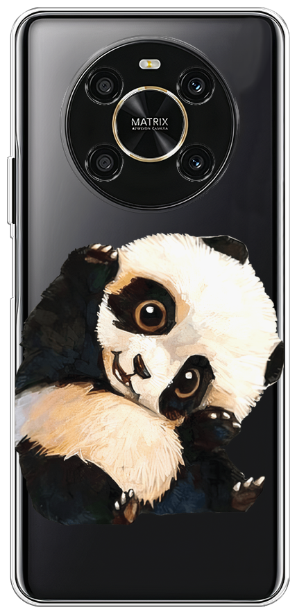 Силиконовый чехол на Honor X9 4G/Magic4 Lite 4G / Хонор X9 4G/Мэджик 4 Лайт 4G "Большеглазая панда", прозрачный
