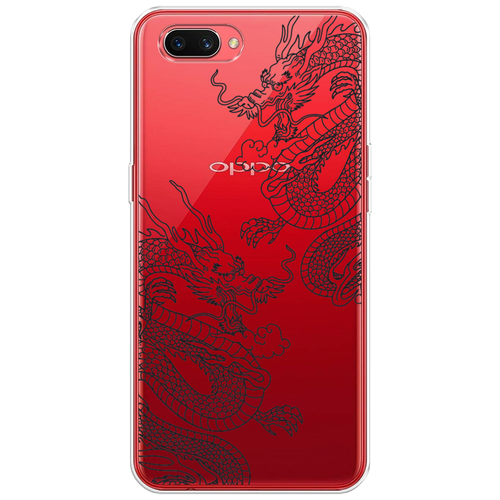 Силиконовый чехол на Oppo A3s / Oppo A3s Два китайских дракона, прозрачный силиконовый чехол доброе утро на oppo a3s oppo a3s