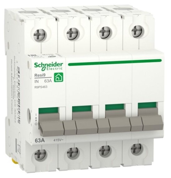 Выключатель нагрузки Systeme Electric (schneider Electric) SCHNEIDER ELECTRIC RESI9 (мод. рубильник) 63А 4P, R9PS463