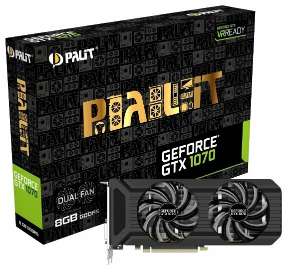 Видеокарта Palit GeForce GTX 1070 1506MHz PCI-E 3.0 8192MB 8000MHz 256 bit DVI HDMI HDCP Dual — купить по выгодной цене на Яндекс.Маркете