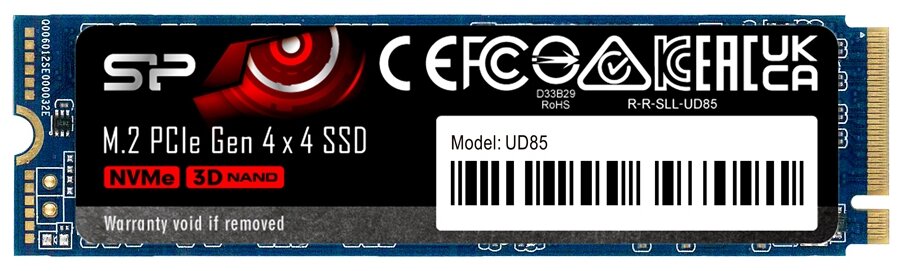 SSD накопитель Silicon Power M-Series UD85 SP01KGBP44UD8505 1ТБ, M.2 2280, PCIe 4.0 x4, NVMe, M.2