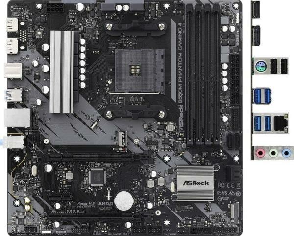 Материнская плата ASRock B550M PHANTOM GAMING 4 Socket AM4 AMD B550 4xDDR4 2xPCI-E 16x 1xPCI-E 1x 4xSATA III mATX Retail