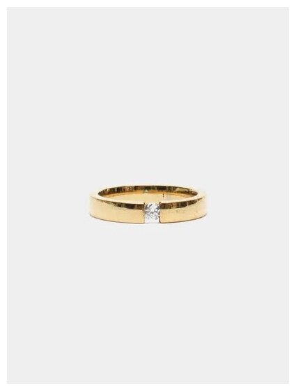 Обручальное кольцо, классическое, с камнем, толщина 4 мм