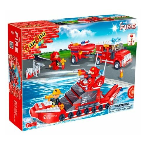 конструктор banbao пожарные 8299 big fire truck 150 дет Конструктор BanBao Пожарные 8312 Fire Car & Ship set, 392 дет.