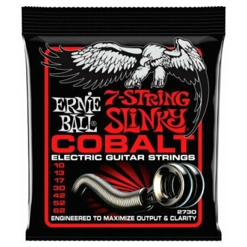 набор струн ernie ball 2730 7 string slinky cobalt 1 уп Ernie Ball 2730 струны для 7-струнной электрогитары