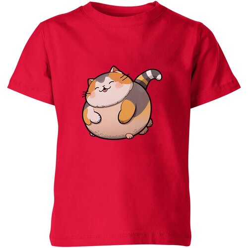 Футболка Us Basic, размер 4, красный мужская футболка довольный толстый кот s серый меланж