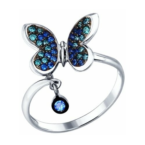 фото Серебряное кольцо sokolov 94012308 с фианитом, размер 19 diamant-online