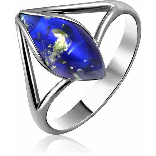 фото Серебряное кольцо дарвин 920407023ba-с с янтарём, размер 14,5 diamant-online