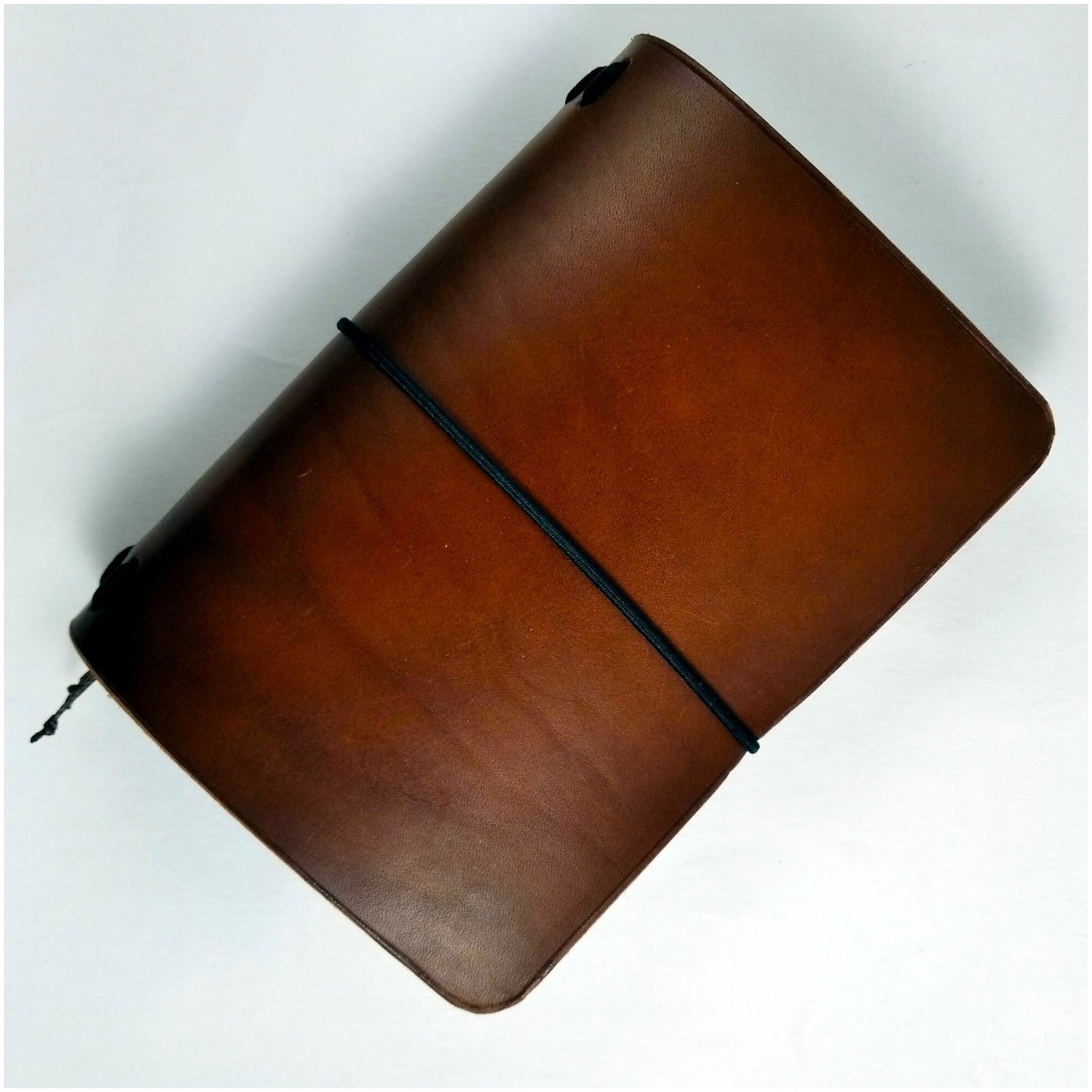 Блокнот с обложкой из натуральной кожи, коричневый, 14x10.5 см, в стиле Мидори