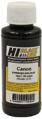 Чернила Hi-Black Универсальные для Canon, Пигментные, Bk, 0,1 л.
