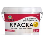 Краска акриловая латек Л202 для стен и потолков влагостойкая 3кг белая, арт. 4607067844798 - изображение