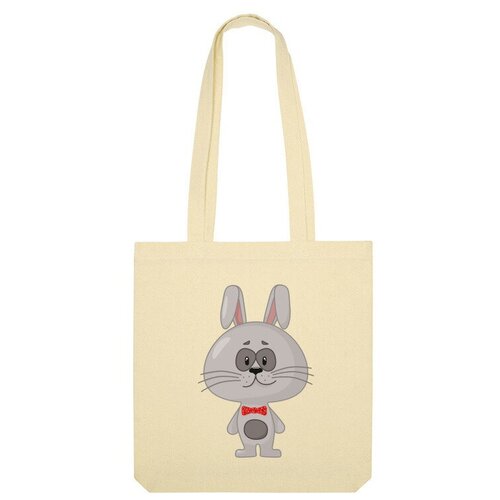 Сумка шоппер Us Basic, бежевый сумка милый кролик в галстуке бабочке фиолетовый