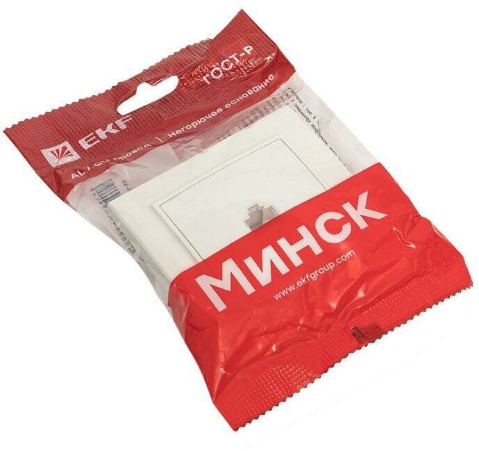 Розетка компьютерная 1-м СП Минск RJ45 бел. Basic EKF ERK01-035-10