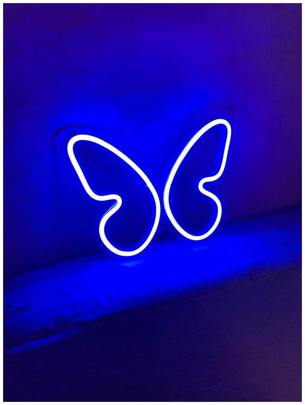 Светодиодный неоновый светильник PJ Neon Бабочка, 12/220v, синий - фотография № 3