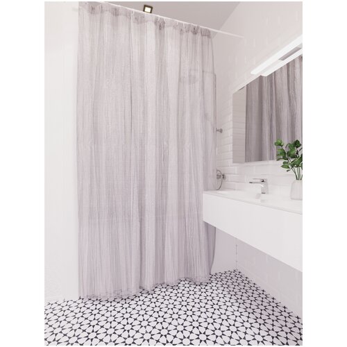 Штора для ванной Raindrops Tafta Crash 180x200 см полиэстер цвет белый