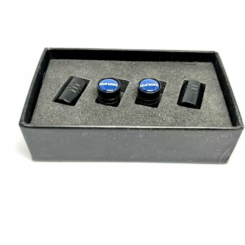 Колпачки на ниппель с логотипом HAVAL. Нержавеющий металл. Подарочная упаковка, комплект из 4 штук.