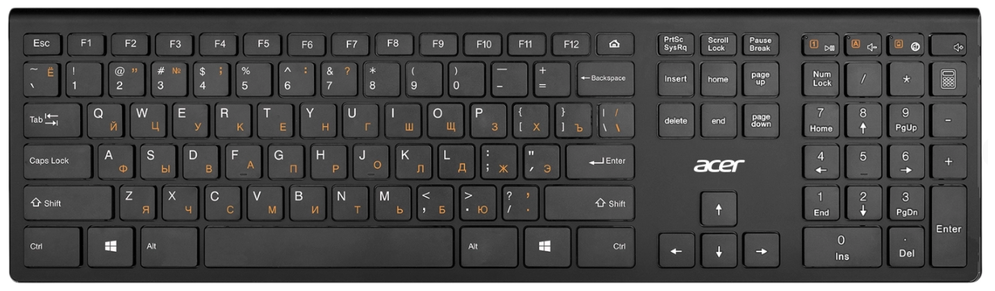 Мультимедийная беспроводная клавиатура Acer