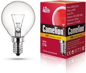 Лампа накаливания Camelion 40 D CL E14