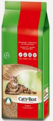Изображение товара Наполнитель для кошачьих туалетов Cat's Best Original (Eko plus) древесный, комкующийся, 40 л (17,2кг)
