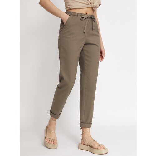 фото Брюки-джоггеры на резинке, цвет хаки, размер xxl zolla