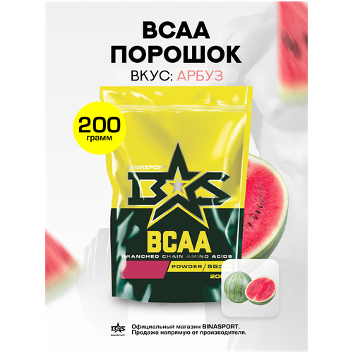 фото Аминокислоты binasport "bcaa" бцаа порошок 200 г со вкусом арбуза