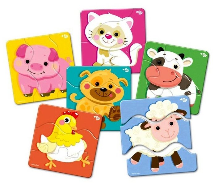 BABY TOYS TD02500 Пазлы макси ЗИГЗАГ "Домашние животные", (18 эл.) - фото №3