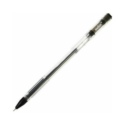 Ручка гелевая, пластиковый корпус, 0,8мм, черная IGP600/BK INDEX (50 шт. уп.)