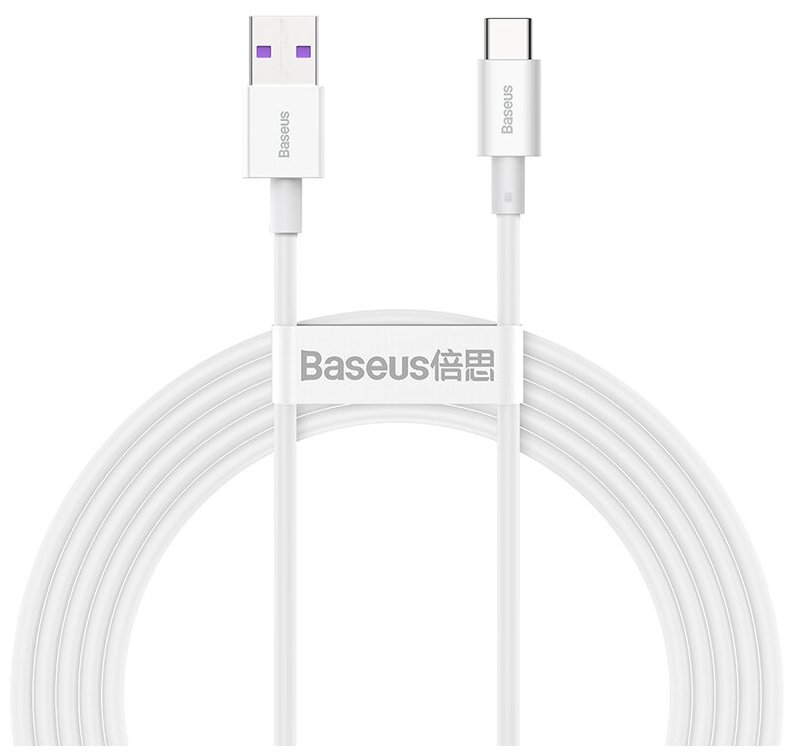 Кабель Baseus Superior Series Fast Charging (CATYS-A02), USB - USB Type-C, 66W, 6A, 2 м, белый