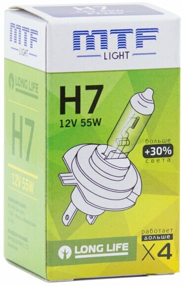 Галогенная лампа MTF H7 12V 55W - Standard +30%