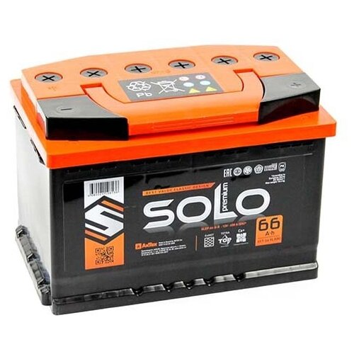 Аккумулятор 6СТ-66 Solo Premium Прямая полярность 620A 278x175x190 SLEP663L