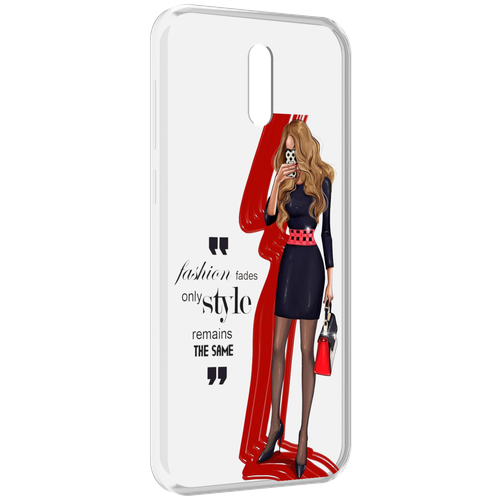 Чехол MyPads Модная-девушка женский для Alcatel 3L (2019) задняя-панель-накладка-бампер