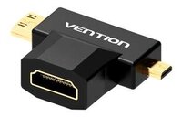 Переходник Vention HDMI 19F - Mini HDMI + Micro HDMI (AGDB0) черный