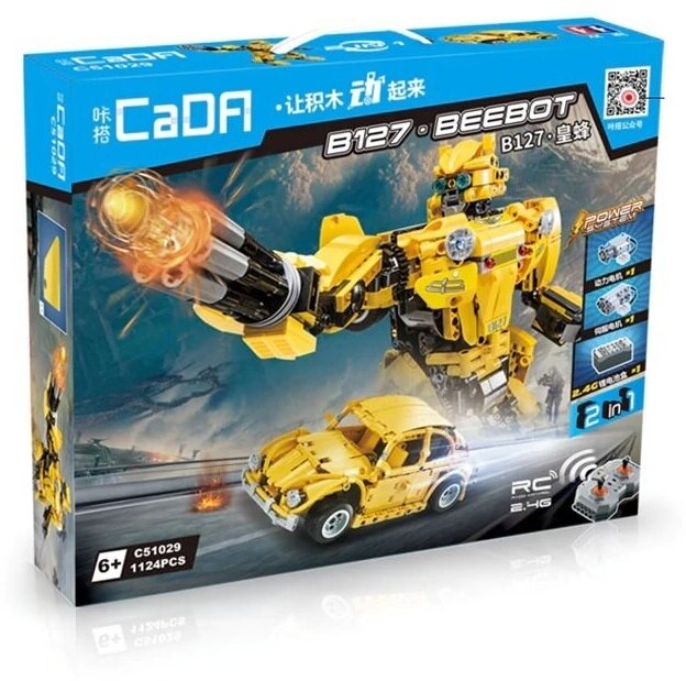 Радиоуправляемый конструктор CaDa 2 в 1 Трансформер B127-BeeBot 1124 детали, C51029W