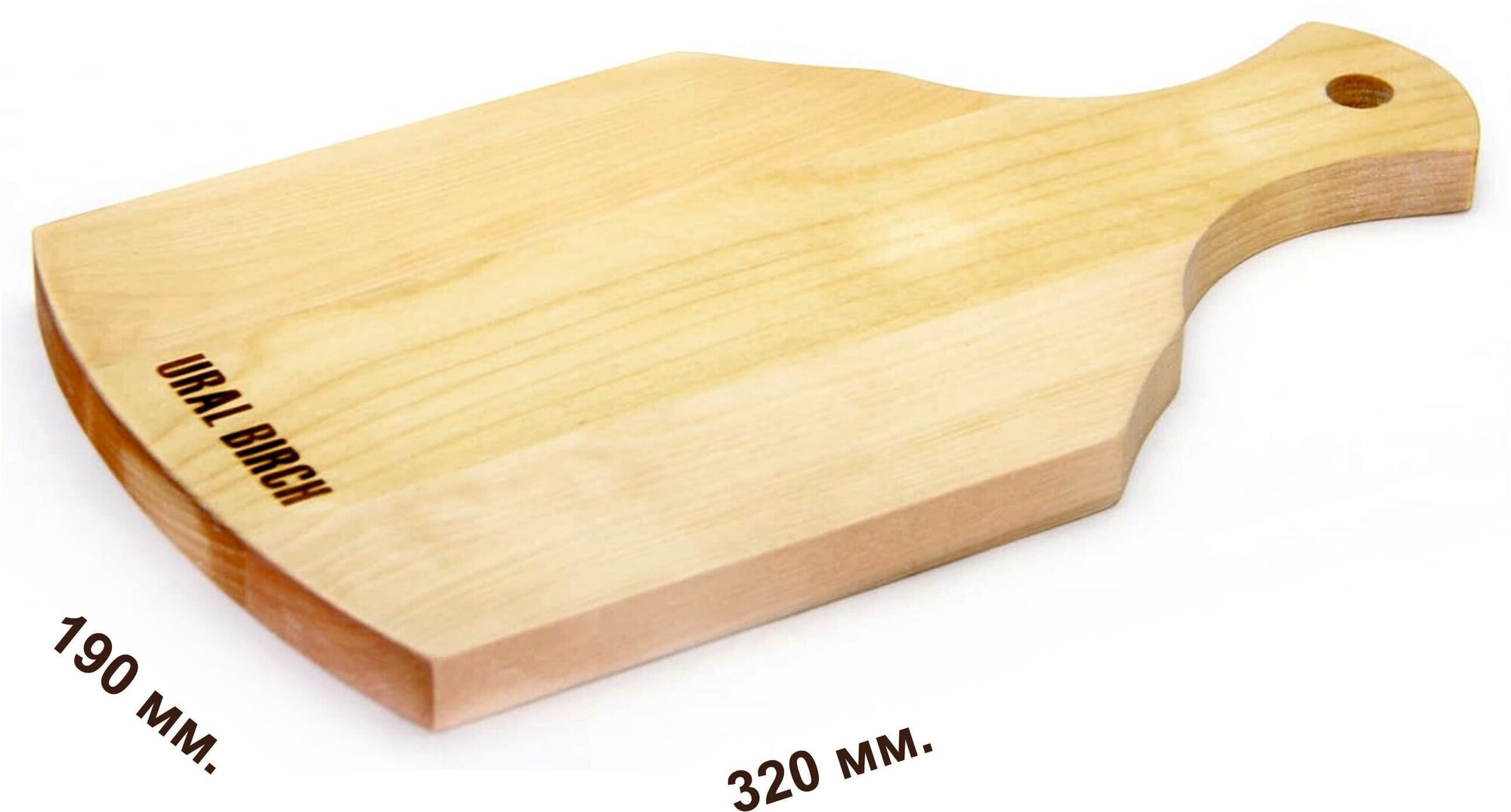 Доска разделочная деревянная с ручкой 32х19 см. URAL BIRCH - фотография № 2