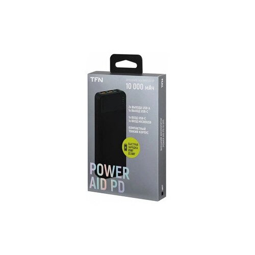 Внешний аккумулятор TFN TFN-PB-288-BK 10 000 мач Power Aid PD 10 черный 124600₽