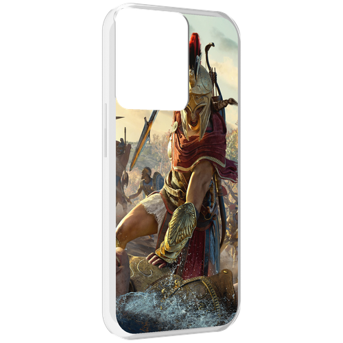Чехол MyPads Assassin's Creed Odyssey Kassandra мужской для OPPO Reno 8 задняя-панель-накладка-бампер