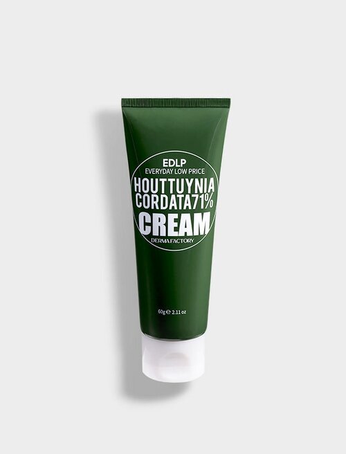 Крем для лица увлажняющий Derma Factory Houttuynia Cordata 71% Cream экстрактом цветка хауттюйнии 60 гр