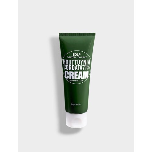 Крем для лица увлажняющий Derma Factory Houttuynia Cordata 71% Cream экстрактом цветка хауттюйнии 60 гр