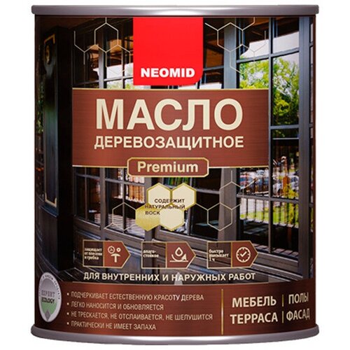 Масло для дерева NEOMID Premium 0,75л белое, арт.4650070648242 масло для дерева neomid premium 0 75л серый жемчуг арт 4650070641335