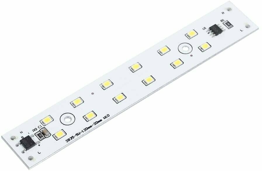 Светодиодная линейка 2835, 2х6 led, 220V, 5W, 120mm, D175, white