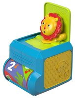 Интерактивная развивающая игрушка Fisher-Price Музыкальная шкатулка с сюрпризом Львенок FHF77 синий/