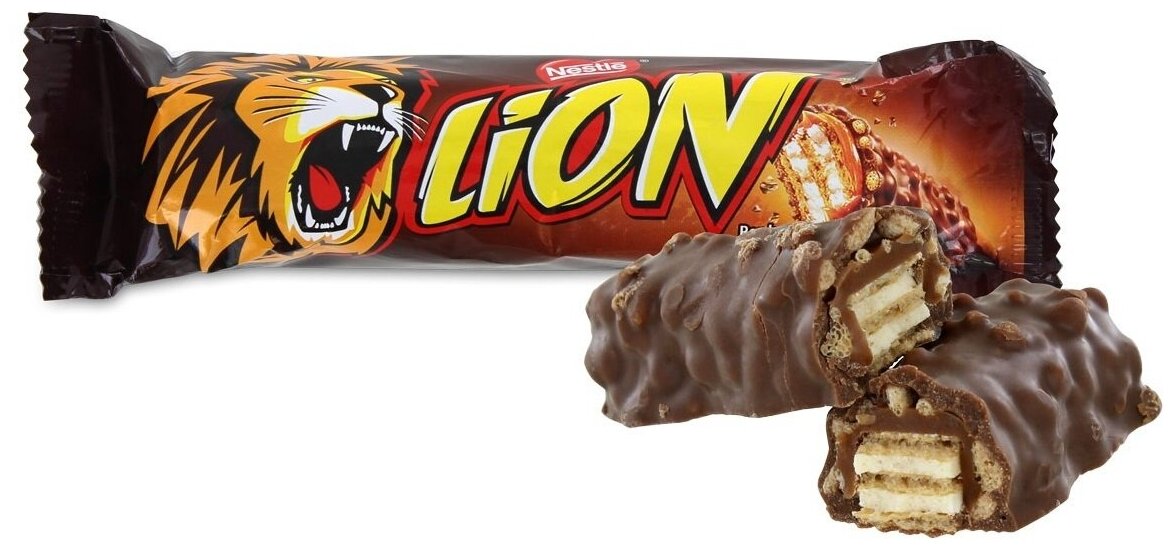 Батончик Nestle Lion Chocolate / Нестле Лион в темном шоколаде 42 г. (Германия) - фотография № 2