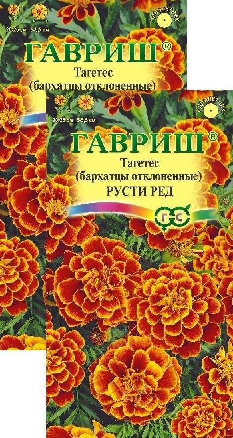 Бархатцы отклоненные (тагетес) Русти Ред (03 г) 2 пакета