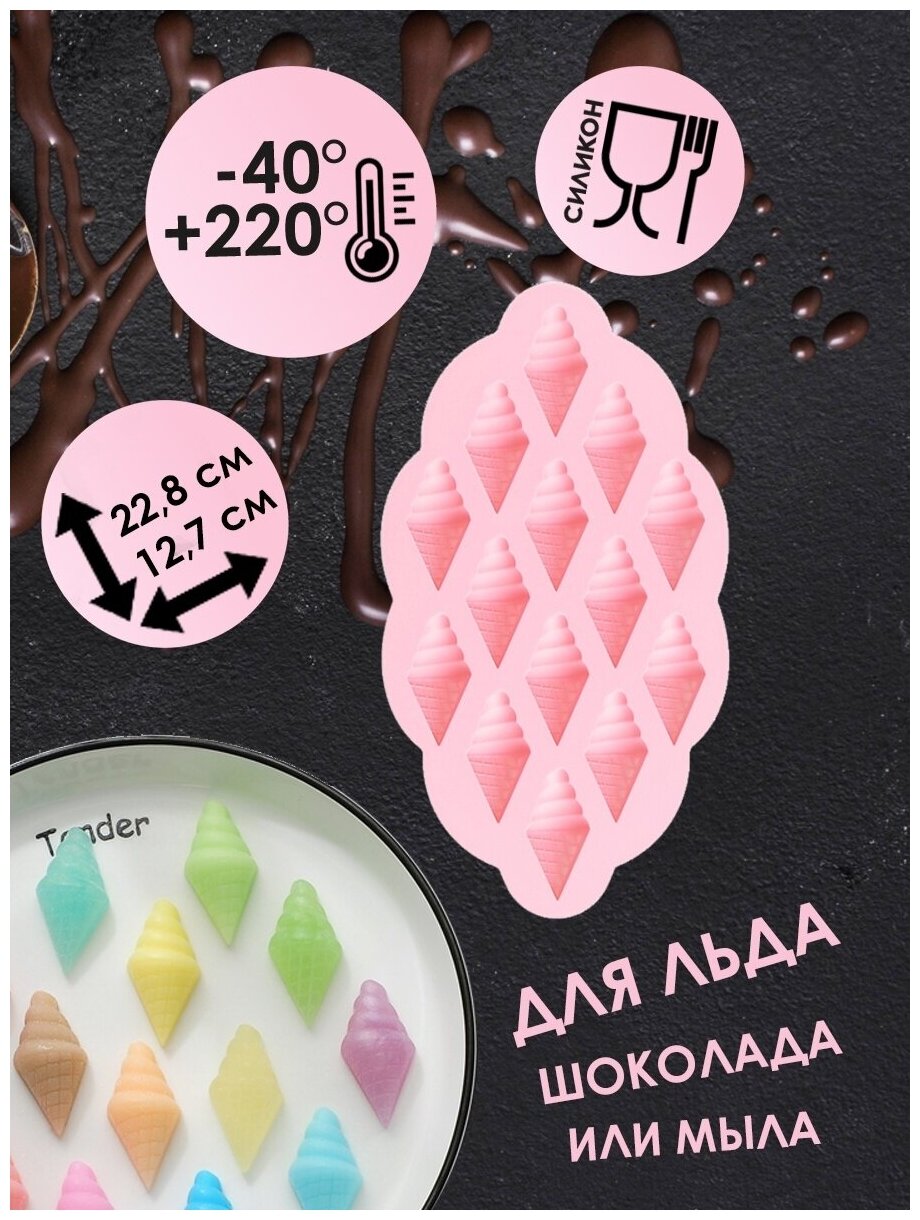 Форма для льда и конфет силиконовая Kitchen Angel KA-SFRM27-02