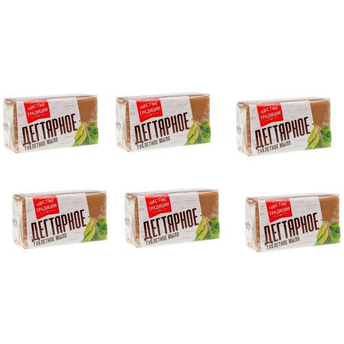 Чистые традиции Мыло кусковое Дегтярное, 6 уп., 140 г